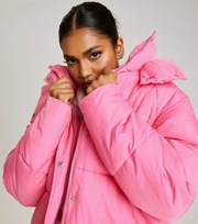 Urban Bliss Bright Pink Hooded Puffer Jacket